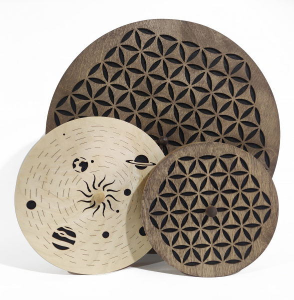 SS-F-25-D Шум ручья "Цветок жизни" 25см, тёмный, Shamanic