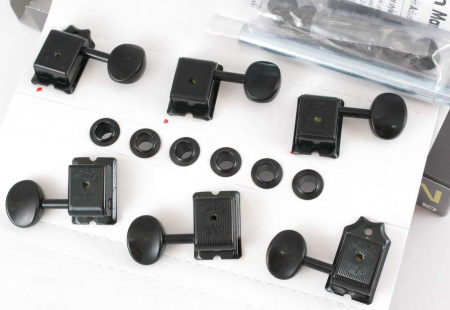 SD91-H.A.P.M. 05M CB L/R локовые колки, в линию, Cosmo black. Gotoh (Made in Japan)