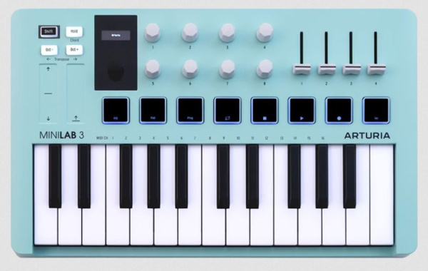 MiniLAB 3 Aquamarine MIDI-клавиатура, 25 клавиш, цвет аквамарин. ARTURIA 