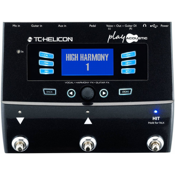 PLAY ACOUSTIC напольный процессор эффектов/гармонайзер для вокала и акустической гитары. TC HELICON 