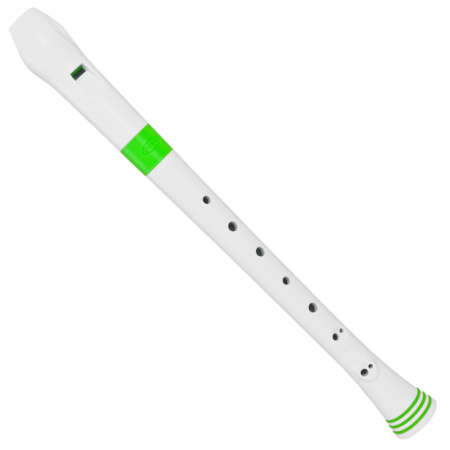 Recorder White/Green Блокфлейта сопрано, строй - С, немецкая система, чехол в комплекте. NUVO
