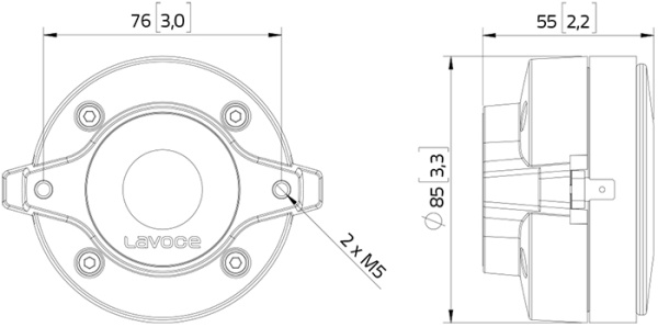 DF10.101L Драйвер ВЧ компрессионный, 40Вт, 8 Ом, Lavoce