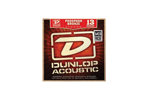 (TDN) Dunlop DAP Phosphor Bronze Medium 13-56 струны для вестерн-гитары, фосфорная бронза.