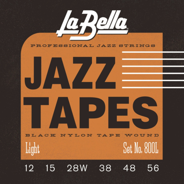 800L Black Nylon Комплект струн для электрогитары, оплетка черный нейлон, light,12-56 La Bella