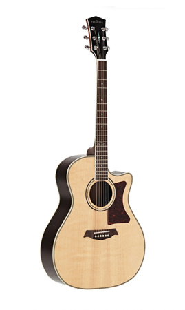 GA88-NAT Электроакустическая гитара, с вырезом, цвет натуральный, с чехлом. Parkwood