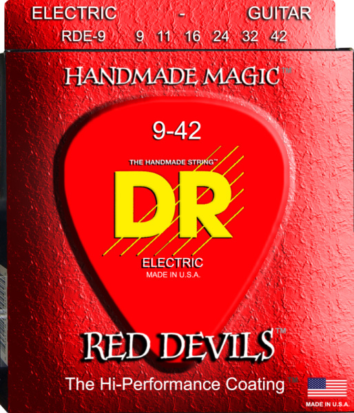 RDE-9 RED DEVILS™ Комплект струн для электрогитары, посеребрёная/никелированая сталь, 9-42, DR