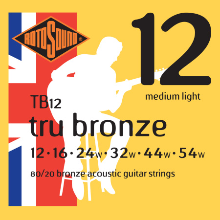 TB12 STRINGS 80/20 BRONZE Комплект струн для акустической гитары, бронза, 12-54. ROTOSOUND