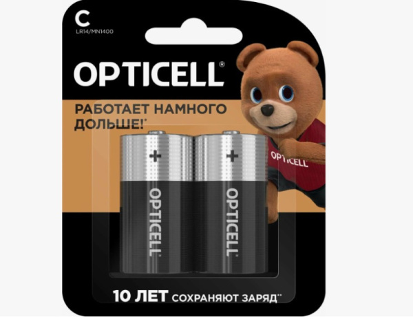 LR14/MN1400 1.5V Элемент питания (батарейка), тип "С" 2 шт. OPTICELL 