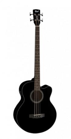SJB5F-BK Acoustic Bass Series Электроакустическая бас-гитара, с вырезом,  чехол в комплекте, Cort