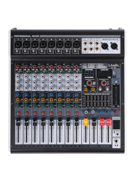 GL-8X Микшерный пульт, 8 каналов, серия PRO, LAudio