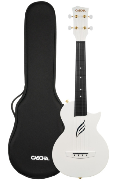 HH-2286 Carbon Fibre Укулеле концертный, с чехлом, белый, углеволокно, Cascha