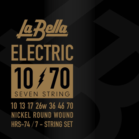 HRS-74 Комплект струн для 7-струнной электрогитары, никель, 10-70, La Bella 