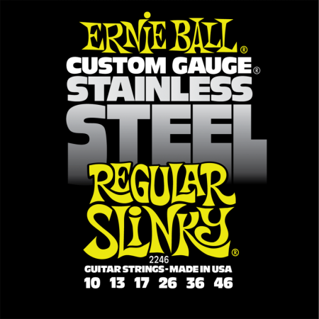 2246 струны для электрогитары Stainless Steel Regular Slinky (10-13-17-26-36-46), Ernie Ball 