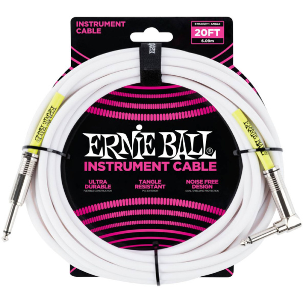 P06047 Кабель инструментальный, 6 метров, белый. Ernie Ball