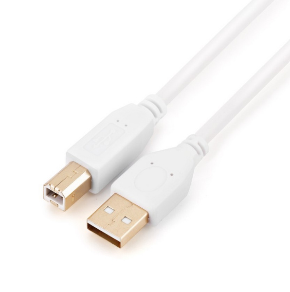 00-00028931 Кабель USB A (m)-USB B (m) 1.8м ПВХ белый, GoPower