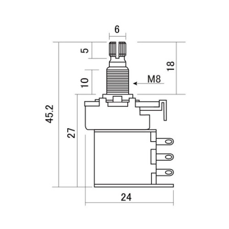 PPUSH-500A push-pull A500KoM Потенциометр для электрогитары HOSCO.