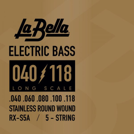 RX-S5A RX-Stainless Комплект струн для 5-струнной бас-гитары, нерж.сталь, 40-118, La Bella