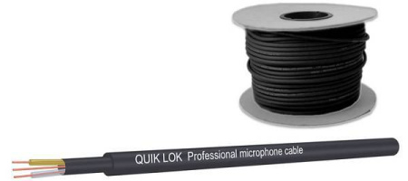 QUIK LOK CM675BK профессиональный микрофонный кабель 2 x 0.22 мм?, d=6.3мм, изоляция – медный дренаж