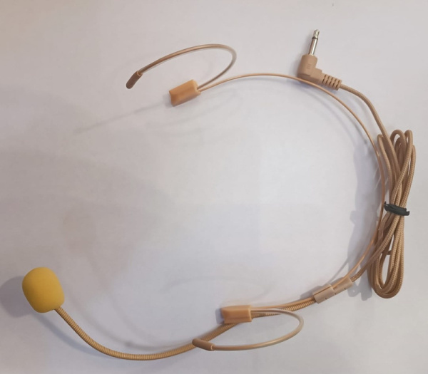 GMT100 Головной проводной микрофон с регулировкой,штекер МОНО миниджек,цвет телесный