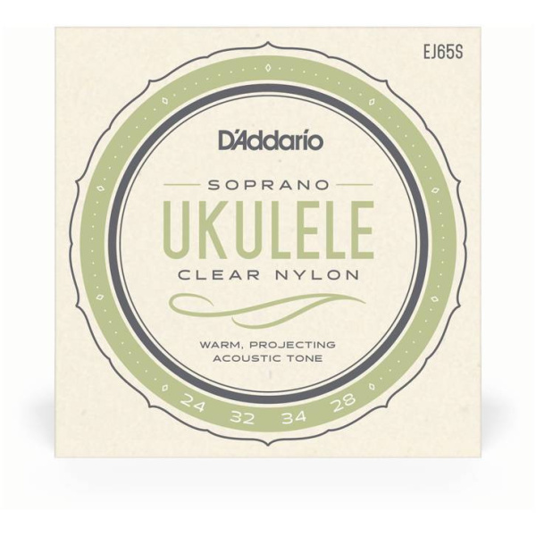 EJ65S струны для укулеле сопрано, чистый нейлон. D'ADDARIO 