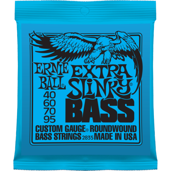 2835 Extra Slinky Bass Комплект струн для бас-гитары, 40-95, никель, Ernie Ball