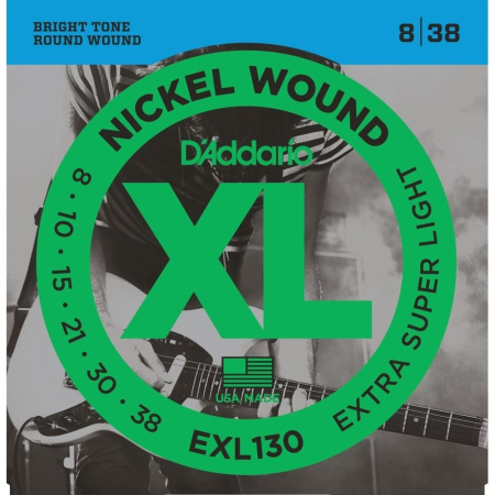 EXL130 XL NICKEL WOUND Комплект струн для электрогитары Extra Super Light 8-38 D`Addario