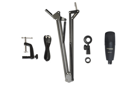 Pod Pack 1 USB-конденсаторный микрофон с регулируемым настольным микрофонным креплением. Marantz