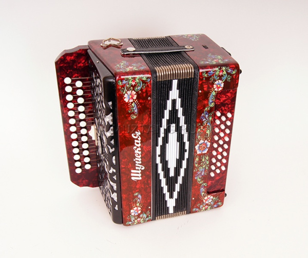 C32X-A-RED Гармонь "Шуйская" 25х25-III-2, красная, Шуйская гармонь