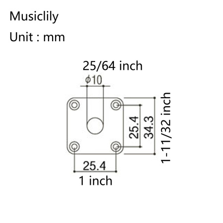 MX1586BK Накладка выходного разъема гитары Gibson LP/Epiphone, черная, 1шт, Musiclily