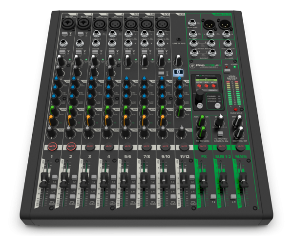 ProFX12v3+ 12-канальный микшер с процессором эффектов, режимами записи USB, Bluetooth. MACKIE