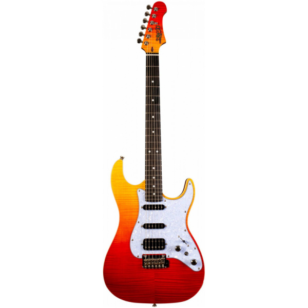 JS-600 TRS Электрогитара, Stratocaster, корпус кр.дерево/топ клен, HSS, tremolo, цвет TRS, JET