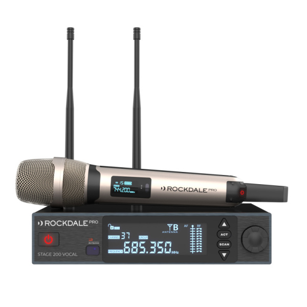 Stage 200 Vocal Silver вокал радиосистема с ручным металлическим передатчиком, ROCKDALE PRO
