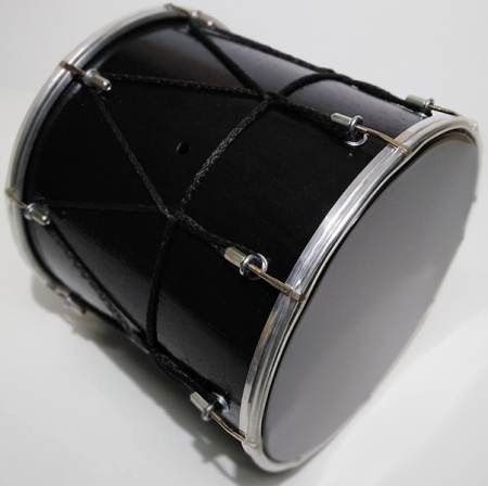 BK-10Glv Барабан кавказский 10" с веревкой, 25х25,4см, цвет - чёрный глянцевый, Мастерская Бехтерев