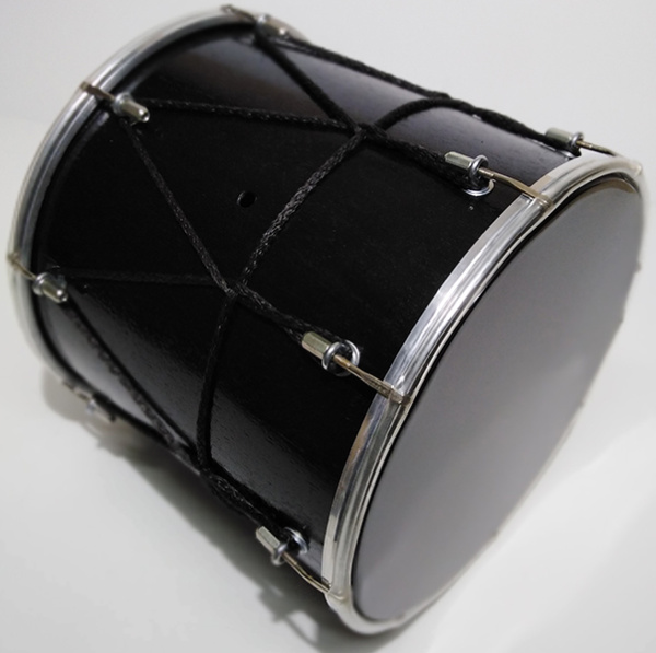 BK-10Glv Барабан кавказский 10" с веревкой, 25х25,4см, цвет - чёрный глянцевый, Мастерская Бехтерев