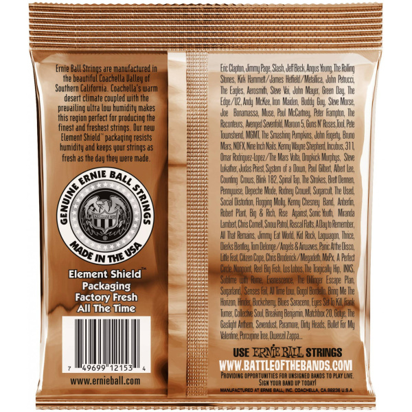 P02153 Phosphor Bronze Light Комплект струн для 12-стр. акустич. гитары, фосф.. бр. 9-46, Ernie Ball