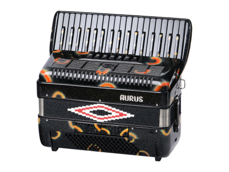 JH8003-A Аккордеон 37/96/7/2, черный, с футляром, Aurus