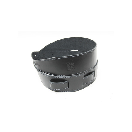 FL1110531LP Premier Ремень для гитары, кожаный, черный, отстрочка ниткой темный графит, Fidel