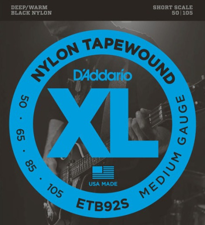 ETB92S Tapewound Комплект струн для бас-гитары, Medium, 50-105, Short Scale, D'Addario