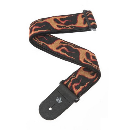 50F01 Woven Ремень для гитары текстильный, без наплечника, рисунок "Fluid Flames" Planet Waves