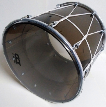 BKA-14Opv Барабан кавказский 14", акрил, 34х36см, с верёвкой, черный, Мастерская Бехтеревых