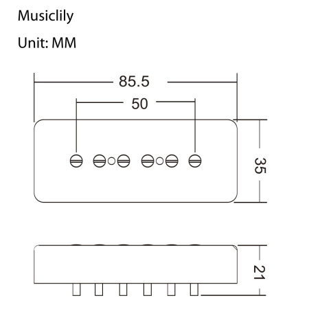 MX1255 Звукосниматель магнитный сингл, для LP SG, нековый, кремовый, Musiclily