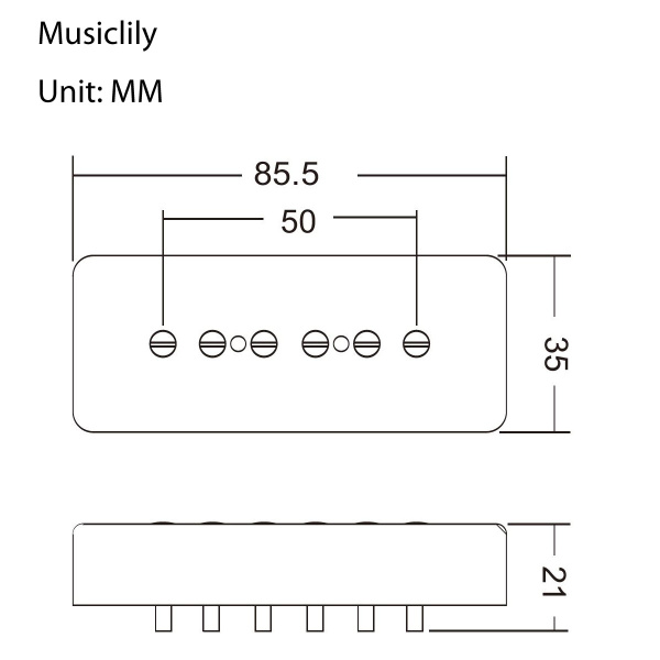 MX1255 Звукосниматель магнитный сингл, для LP SG, нековый, кремовый, Musiclily