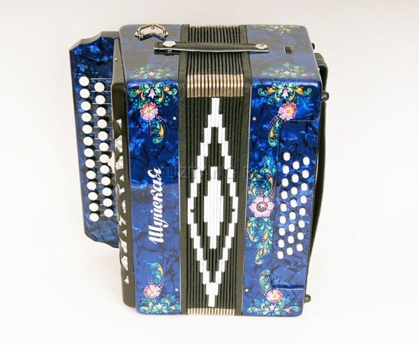 C32X-A-BL Гармонь "Шуйская" 25х25-III-2, синяя, Шуйская гармонь