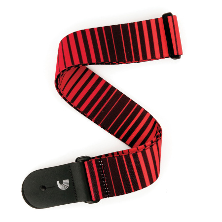P20S1507 Rock Ремень для гитары, рисунок «Optical Stripes», красный, Planet Waves