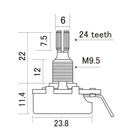 CTS-A250 Потенциометр 250кОм (лог), CTS