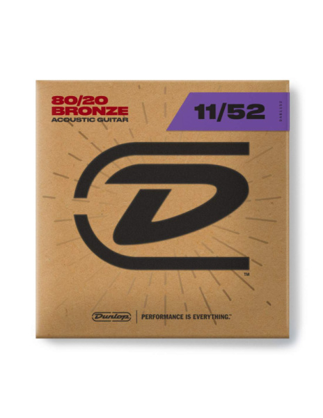 DAB1152 Комплект струн для акустической гитары, бронза 80/20, Medium Light, 11-52, Dunlop