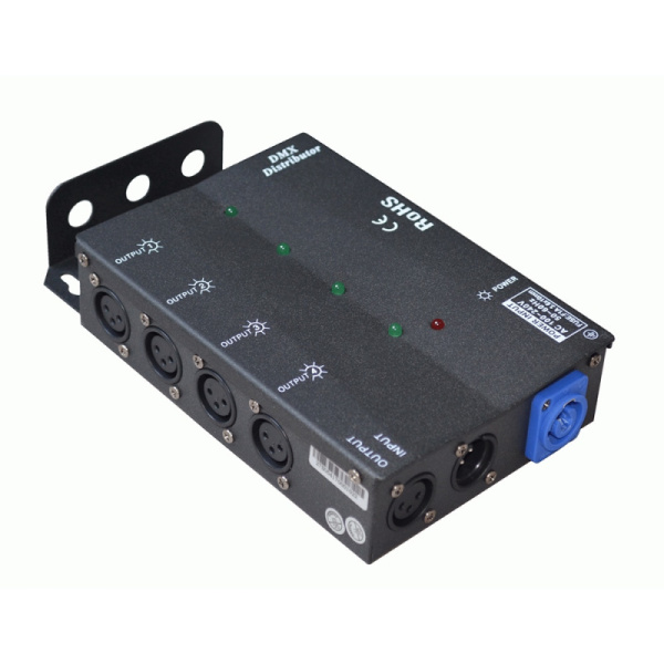 DMXS4 Сплиттер DMX сигнала, 1 вход XLR, 4 выхода XLR, гальваническая развязка, INVOLIGHT