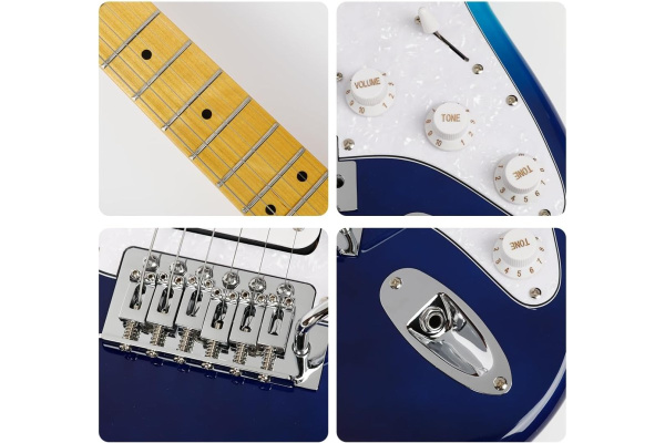 (TDN) BULLFIGHTER D-130 New Style With bag, White Blue Электрогитара, чехол в комплекте