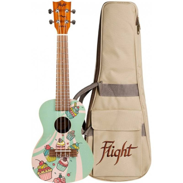 AUC-33 CUPCAKE Укулеле-концерт, чехол в комплекте FLIGHT 