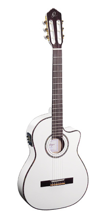 RCE145WH Family Series Pro Классическая гитара со звукоснимателем, с чехлом и ремнем, Ortega